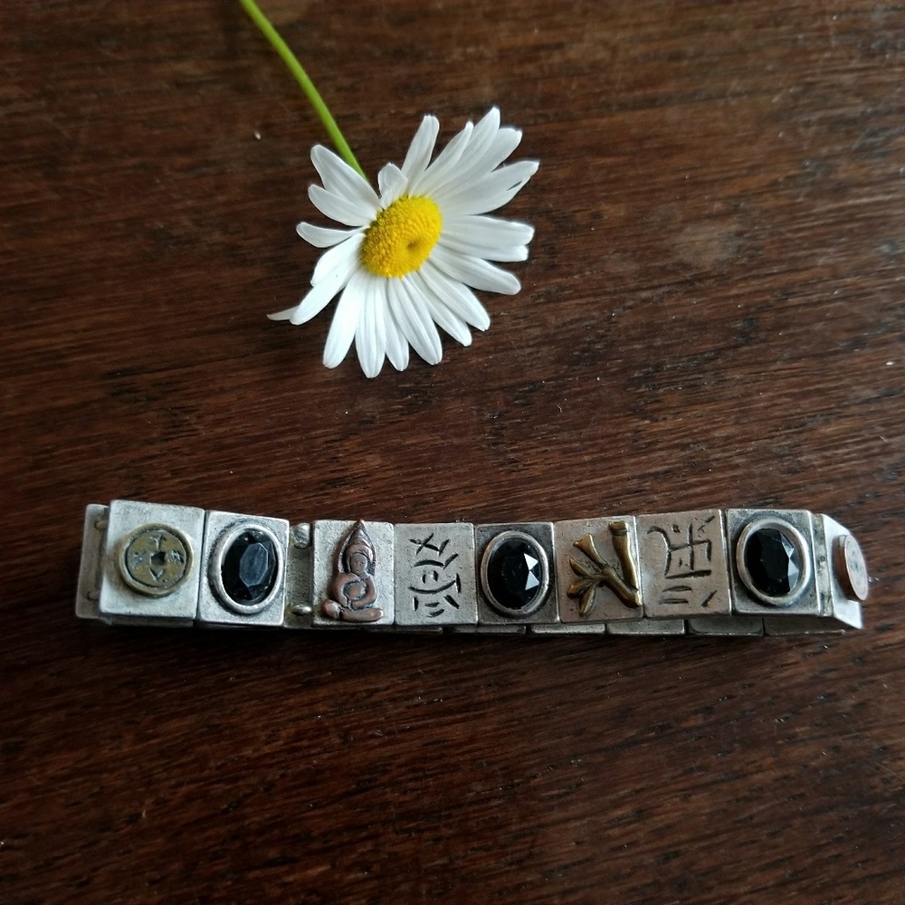 Relisted - Mystical symbols and animals panel bracelet silver - Picture 6 of 6